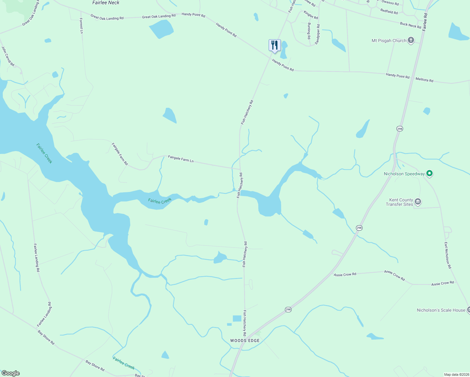 map of restaurants, bars, coffee shops, grocery stores, and more near 9790 Fish Hatchery Road in Chestertown