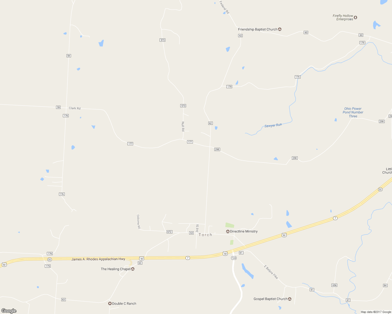 map of restaurants, bars, coffee shops, grocery stores, and more near 4645 North Torch Road in Coolville