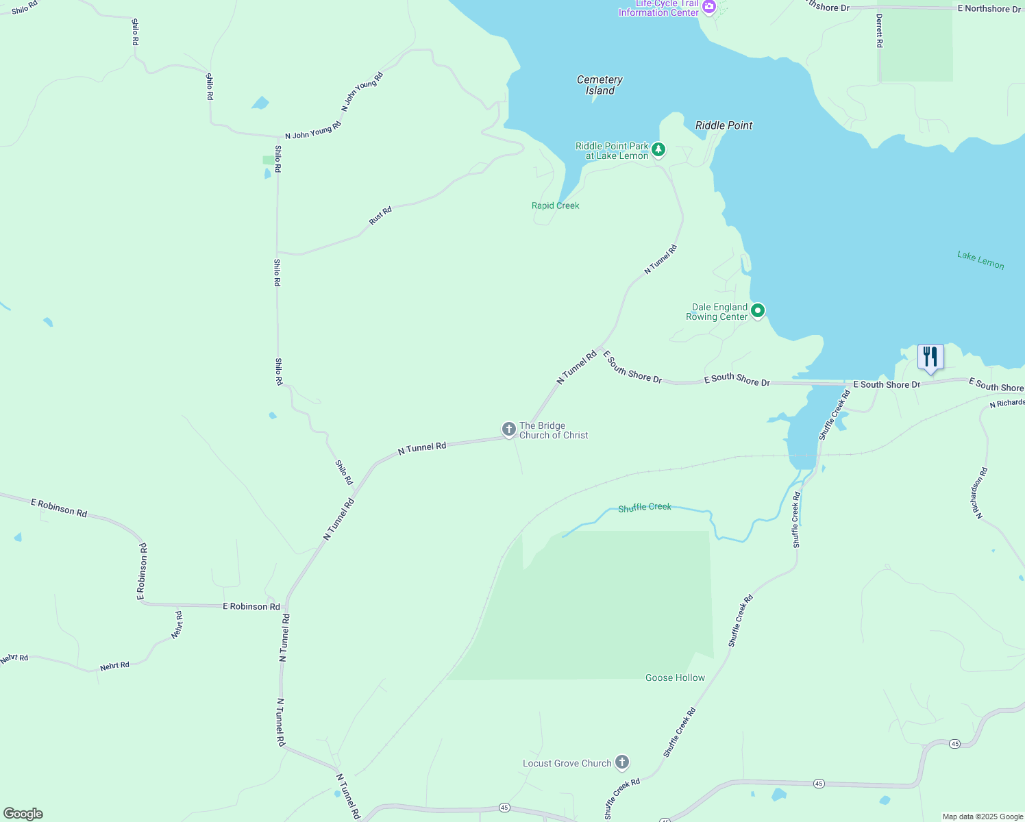 map of restaurants, bars, coffee shops, grocery stores, and more near 6993 North Tunnel Road in Unionville