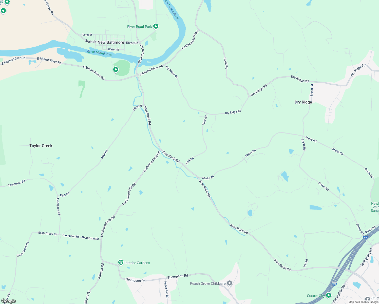 map of restaurants, bars, coffee shops, grocery stores, and more near 9635 Weik Road in Cincinnati