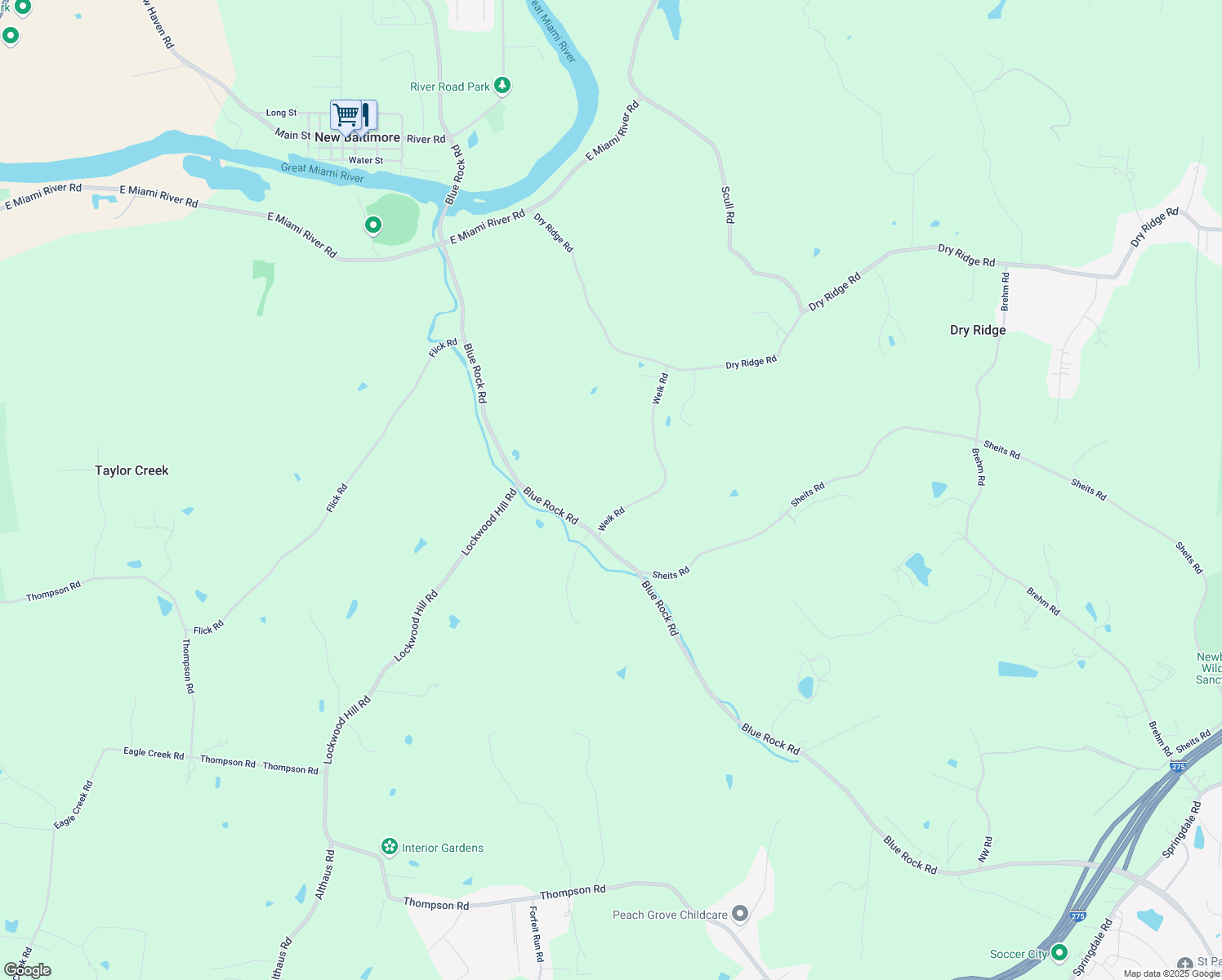 map of restaurants, bars, coffee shops, grocery stores, and more near 9635 Weik Road in Cincinnati