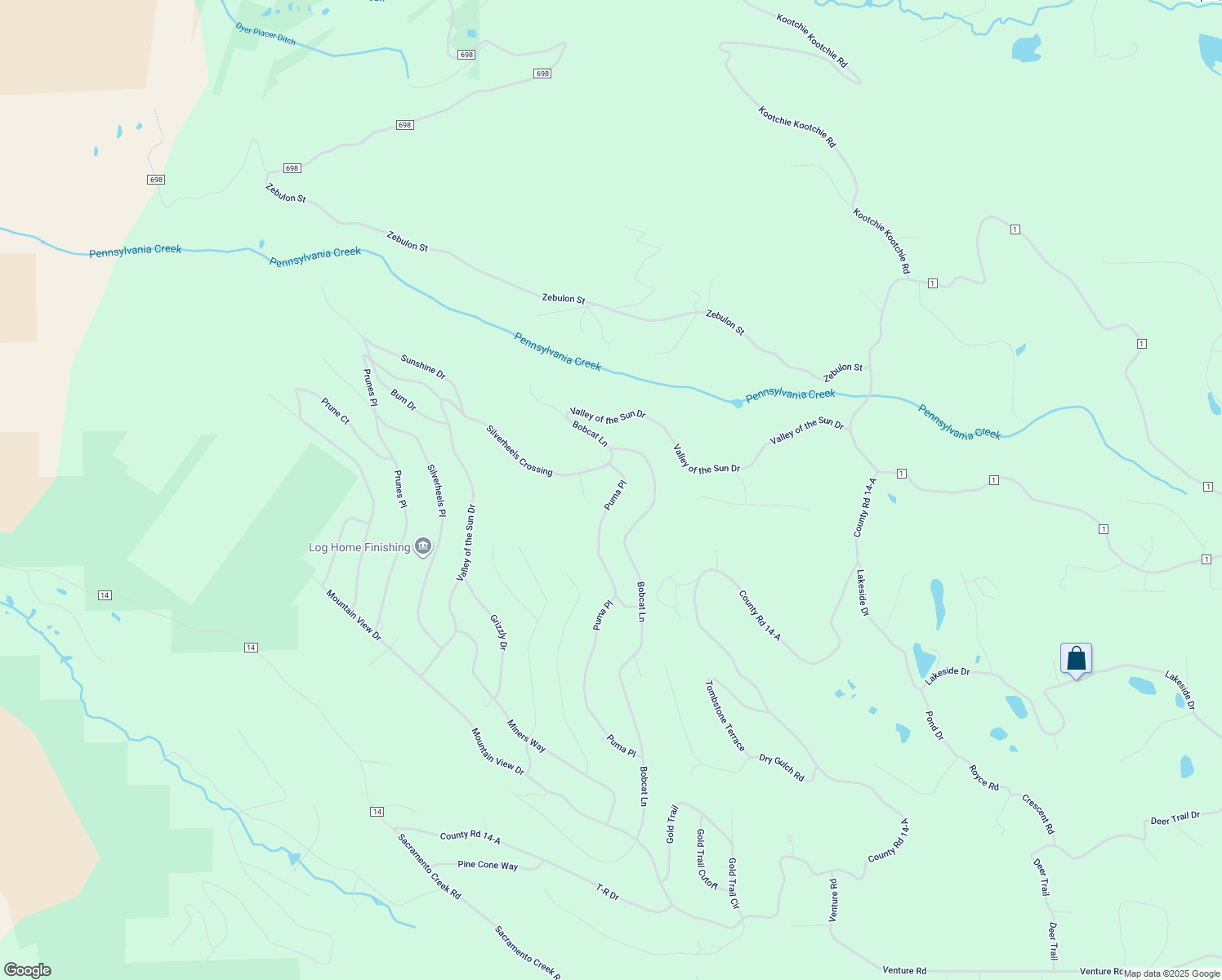 map of restaurants, bars, coffee shops, grocery stores, and more near 52 Ute Trail in Fairplay