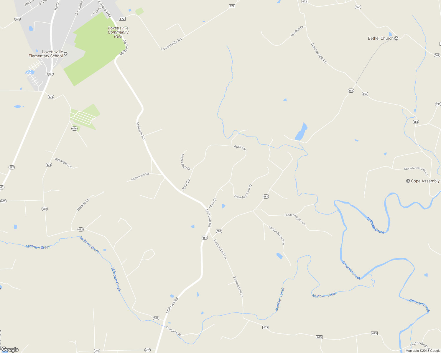 map of restaurants, bars, coffee shops, grocery stores, and more near 13193 April Circle in Lovettsville