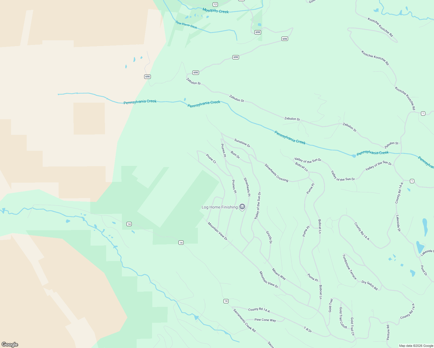 map of restaurants, bars, coffee shops, grocery stores, and more near 1108 Prunes Place in Fairplay