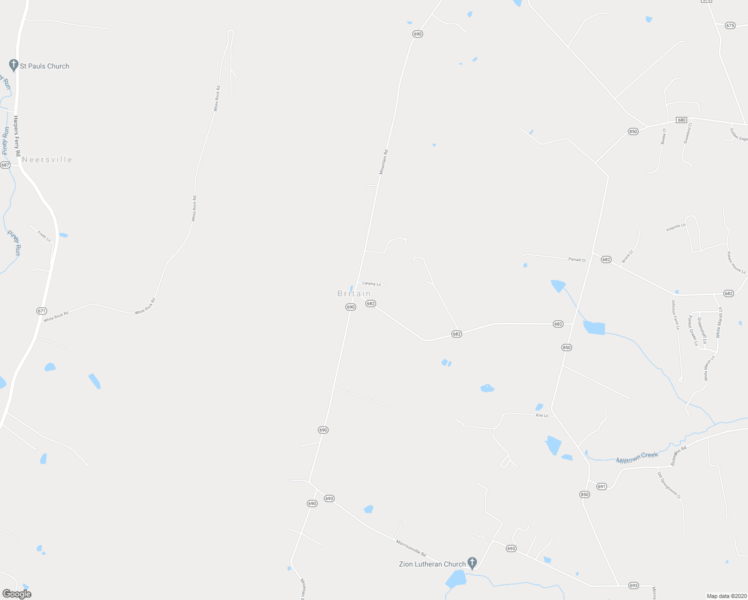map of restaurants, bars, coffee shops, grocery stores, and more near 37778 Britain Rd in Lovettsville