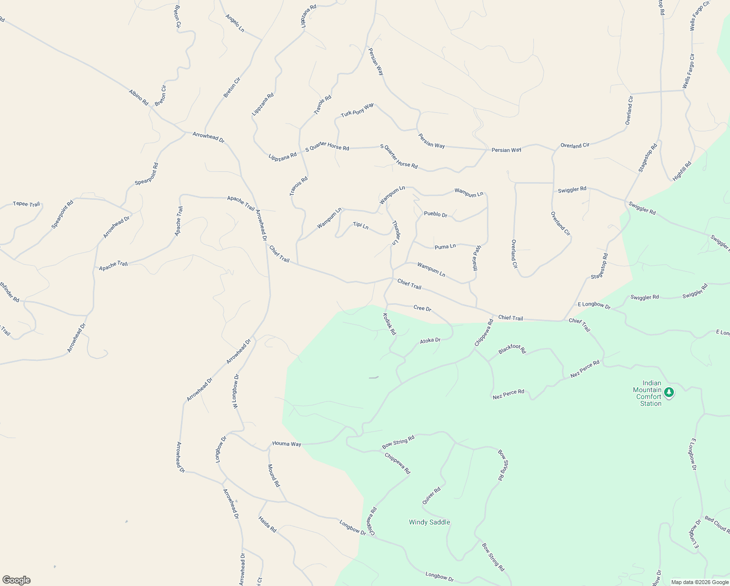 map of restaurants, bars, coffee shops, grocery stores, and more near 446 Chief Trail in Jefferson