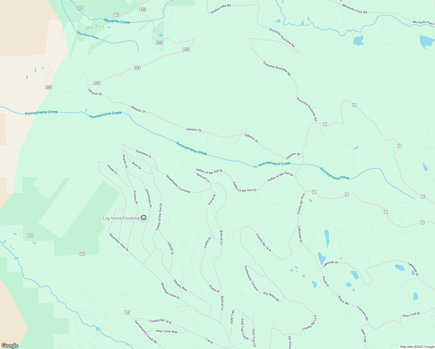 map of restaurants, bars, coffee shops, grocery stores, and more near 1736 Valley of the Sun Drive in Fairplay