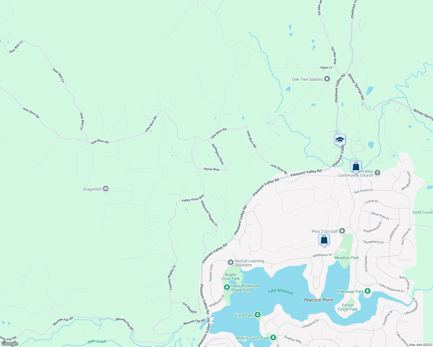 map of restaurants, bars, coffee shops, grocery stores, and more near 19761 Byrne Way in Penn Valley