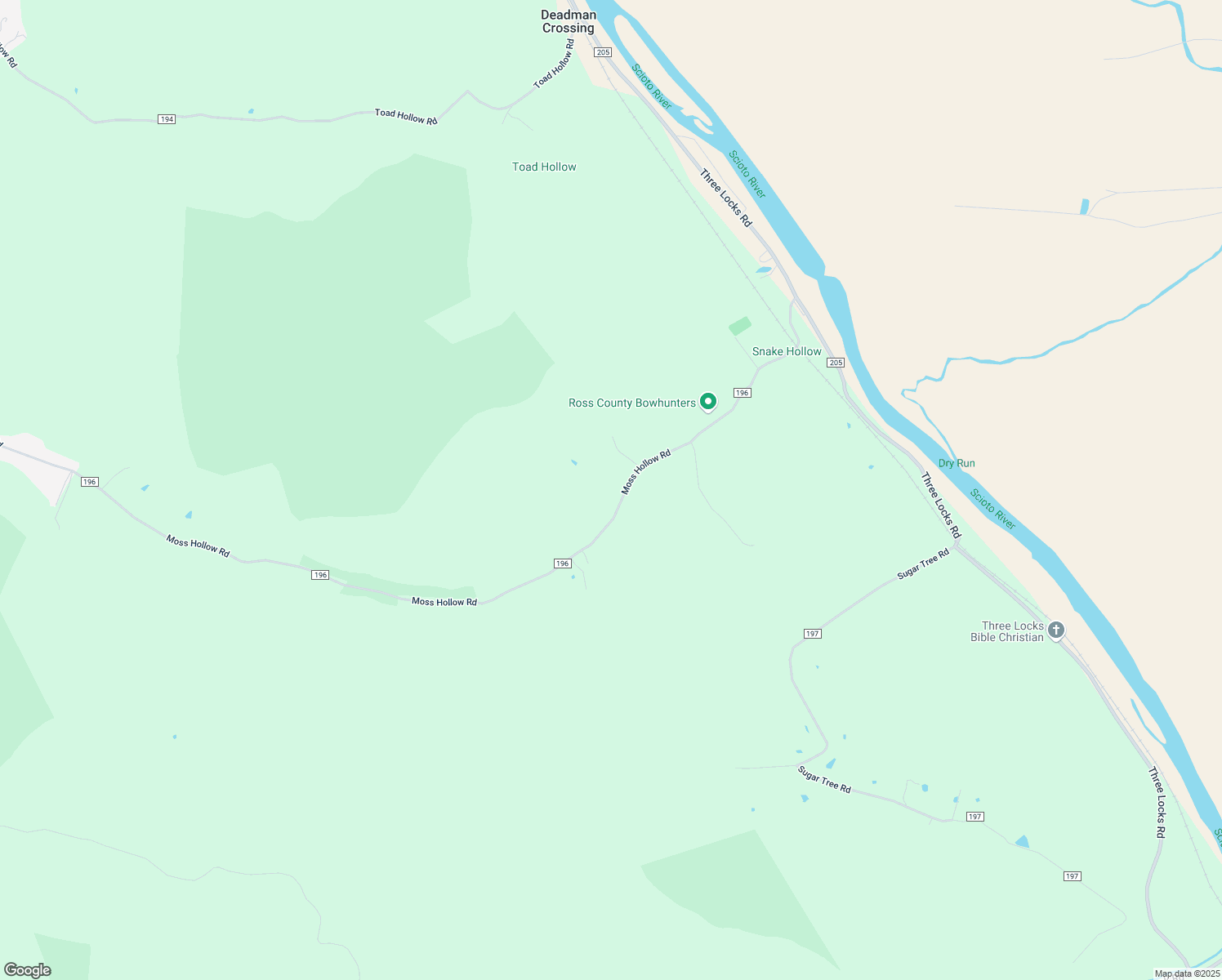 map of restaurants, bars, coffee shops, grocery stores, and more near 2821 Moss Hollow Road in Chillicothe
