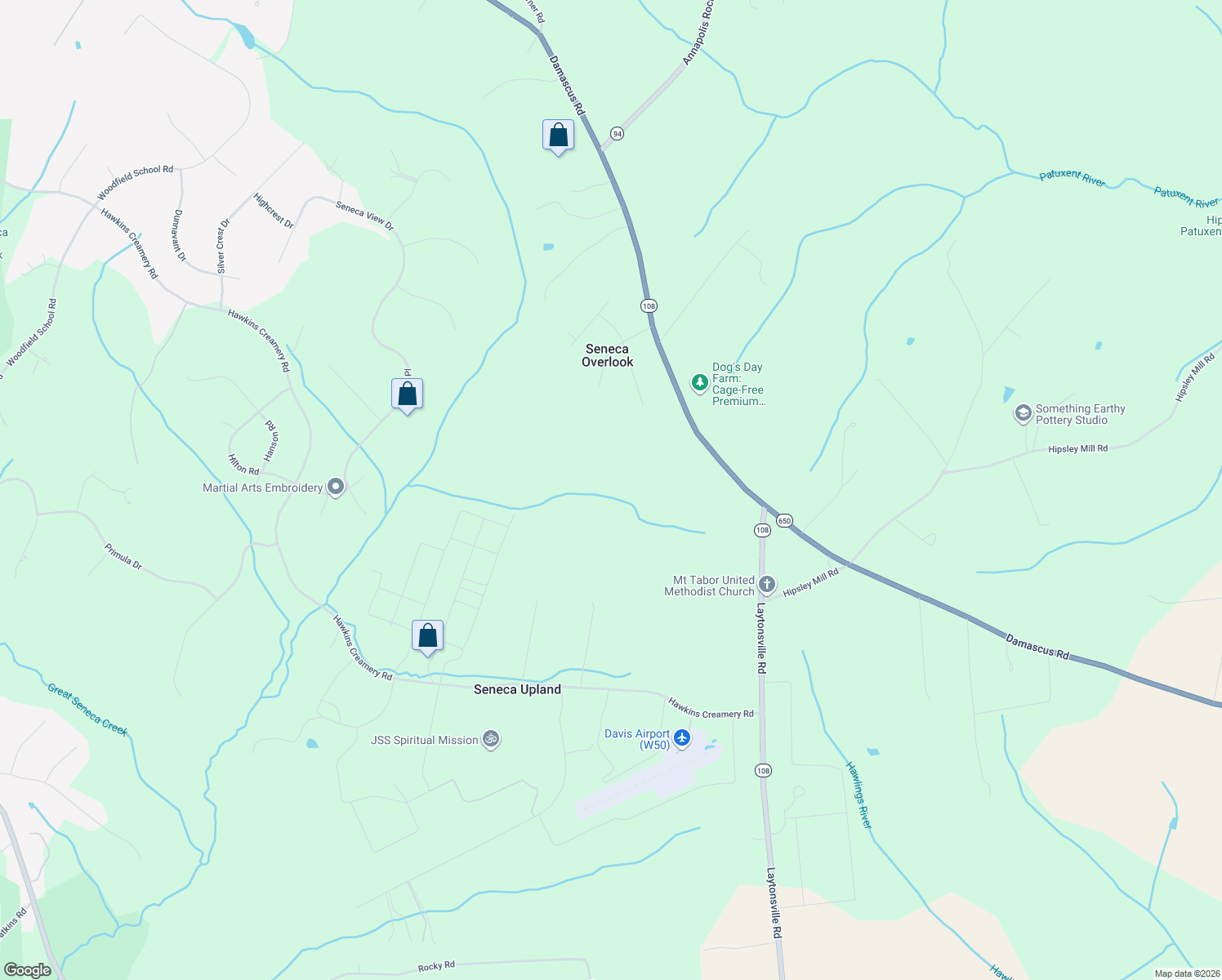 map of restaurants, bars, coffee shops, grocery stores, and more near 24130 Laytonsville Road in Gaithersburg