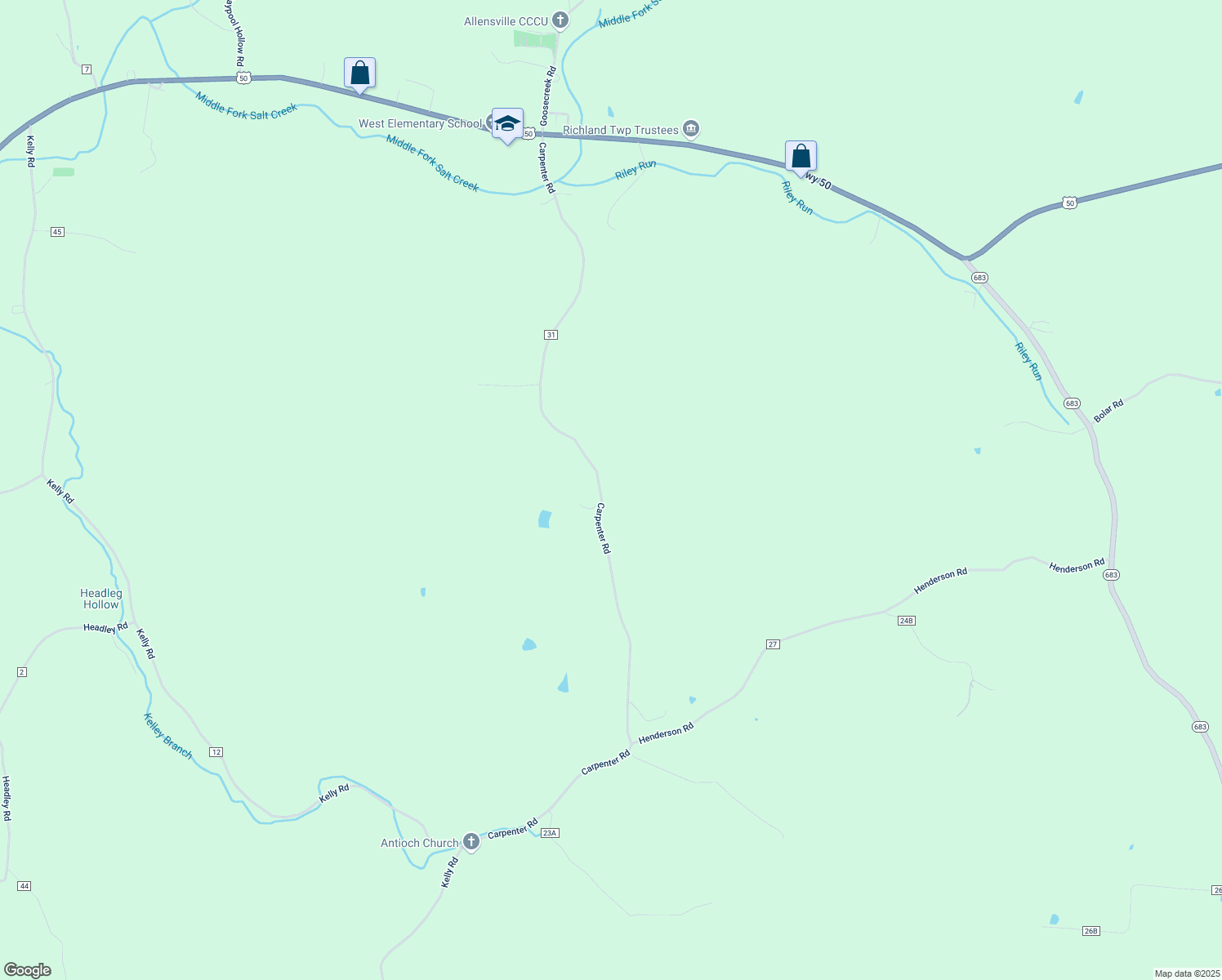 map of restaurants, bars, coffee shops, grocery stores, and more near 33044 Carpenter Road in Ray