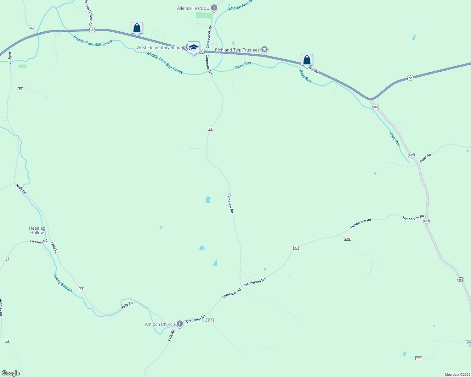 map of restaurants, bars, coffee shops, grocery stores, and more near 33044 Carpenter Road in Ray