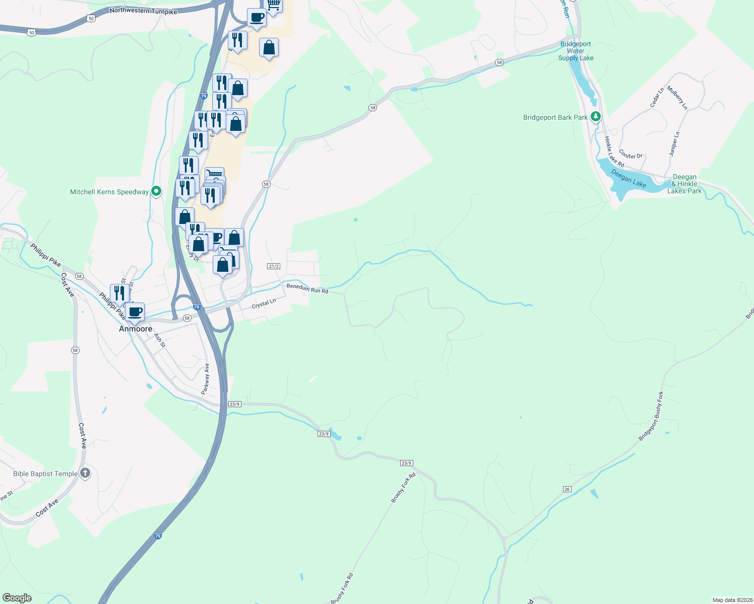 map of restaurants, bars, coffee shops, grocery stores, and more near 339 Normandy Estates in Bridgeport