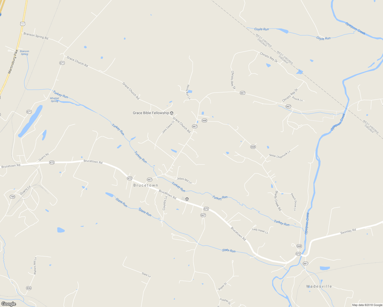 map of restaurants, bars, coffee shops, grocery stores, and more near 360 Sir Johns Road in Clear Brook