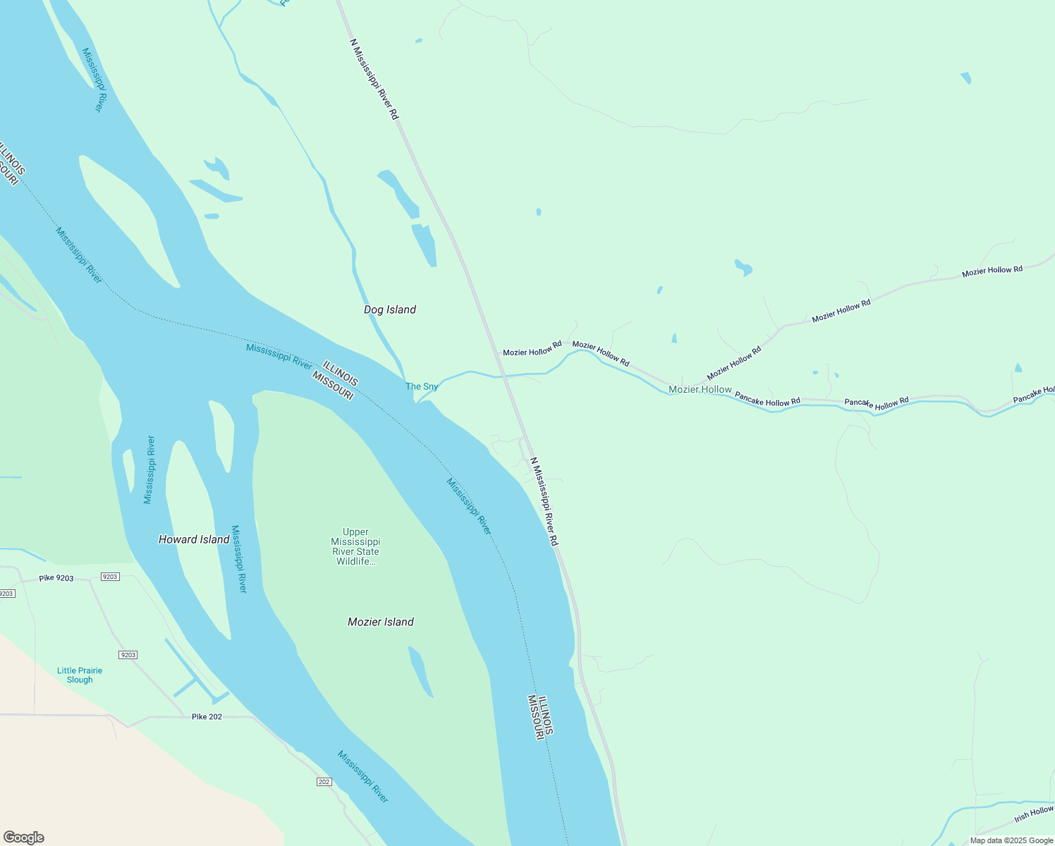 map of restaurants, bars, coffee shops, grocery stores, and more near 16680 North Mississippi River Road in Hamburg