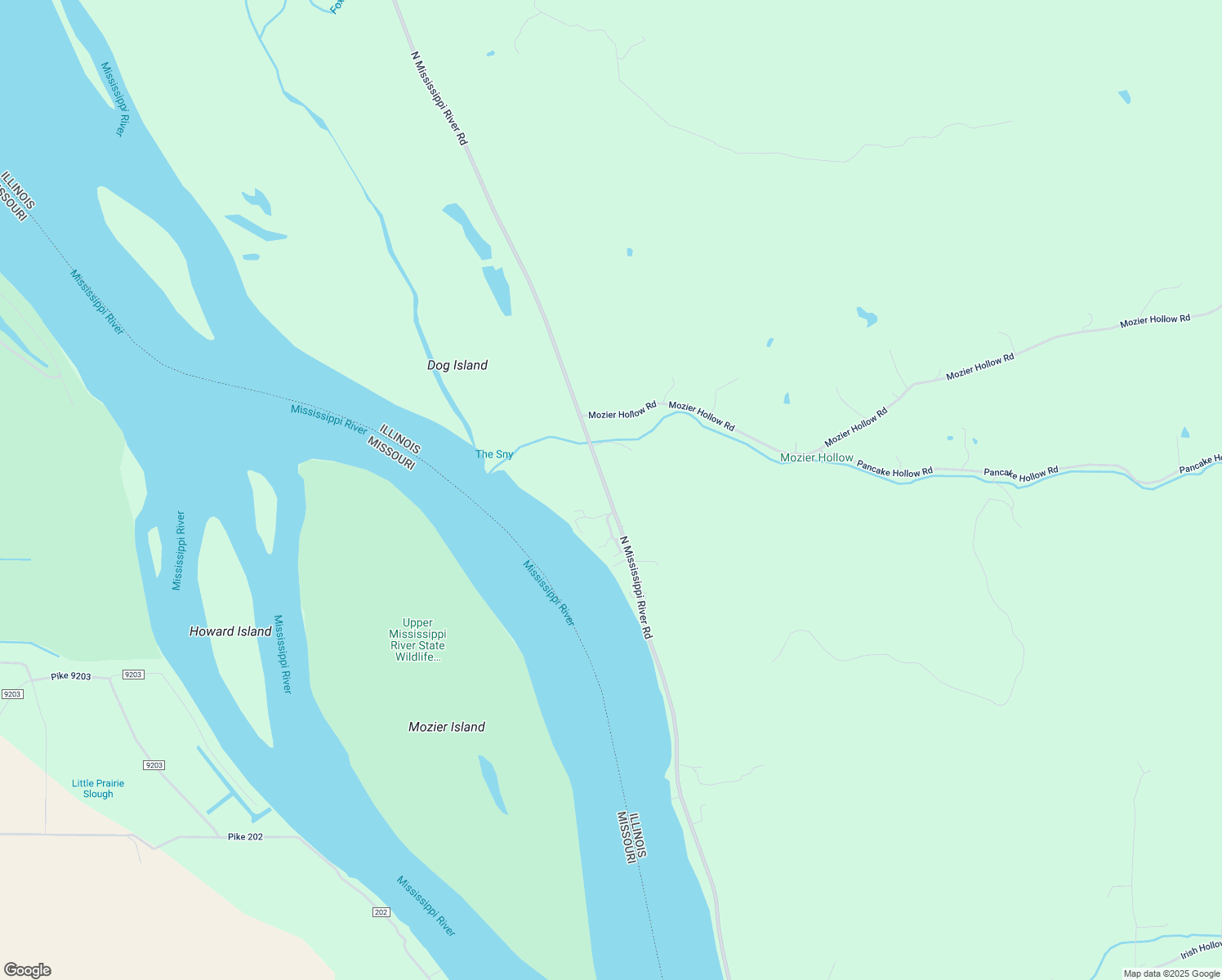 map of restaurants, bars, coffee shops, grocery stores, and more near 16680 North Mississippi River Road in Hamburg