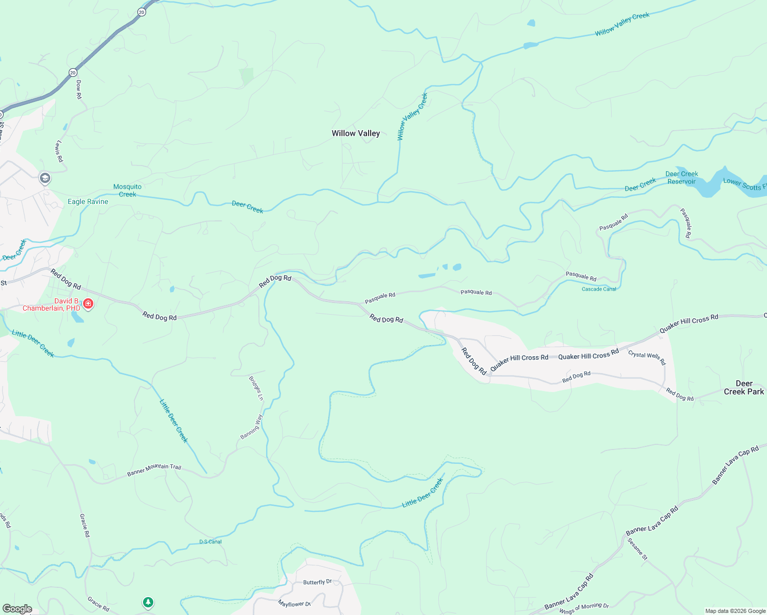 map of restaurants, bars, coffee shops, grocery stores, and more near 12043 Pasquale Road in Nevada City