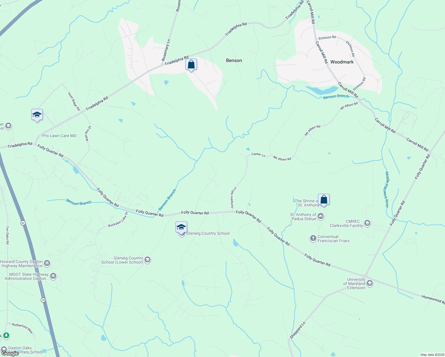 map of restaurants, bars, coffee shops, grocery stores, and more near 12748 Maryvale Court in Ellicott City