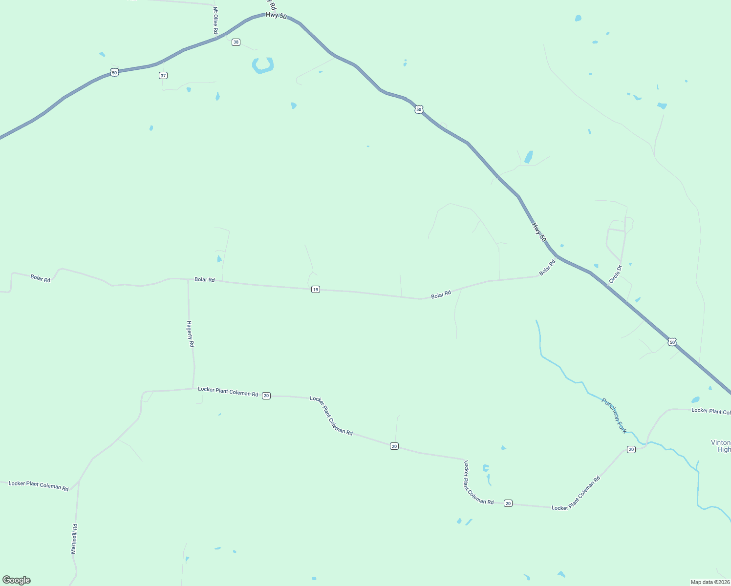 map of restaurants, bars, coffee shops, grocery stores, and more near 62000 Bolar Road in McArthur