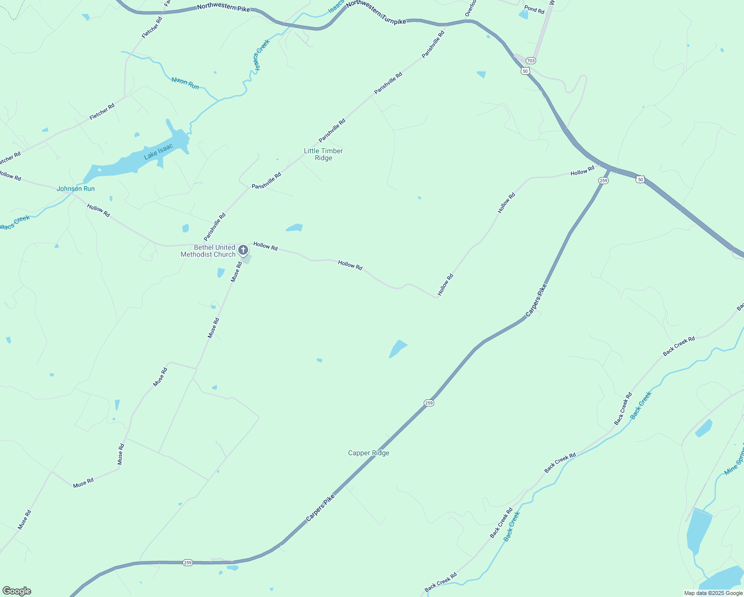 map of restaurants, bars, coffee shops, grocery stores, and more near 975 Hollow Road in Gore