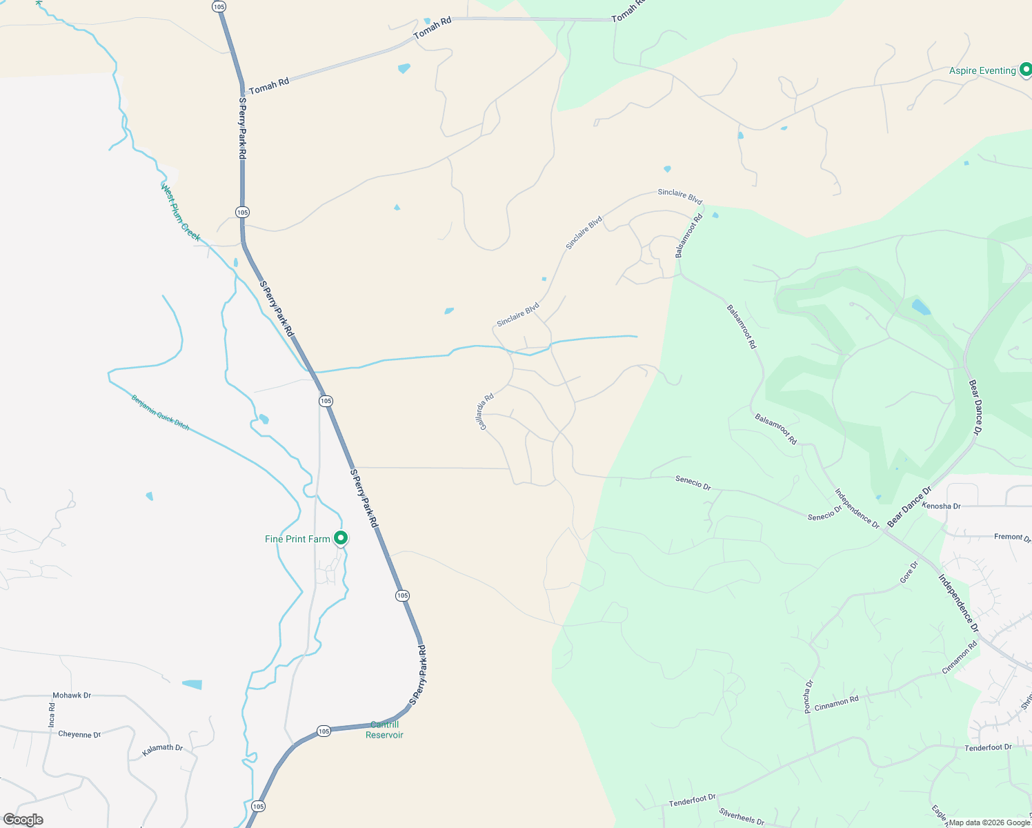 map of restaurants, bars, coffee shops, grocery stores, and more near 2820 Senecio Drive in Larkspur