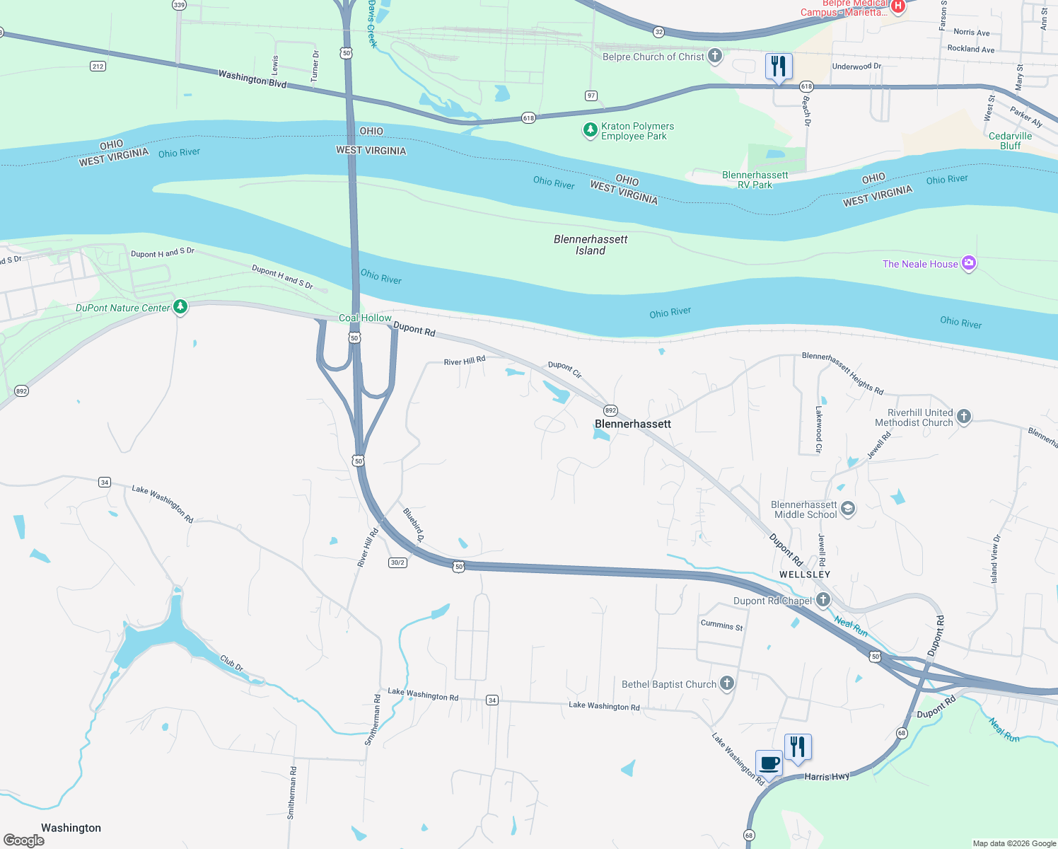 map of restaurants, bars, coffee shops, grocery stores, and more near 311-313 Highland Lake Terrace in Washington
