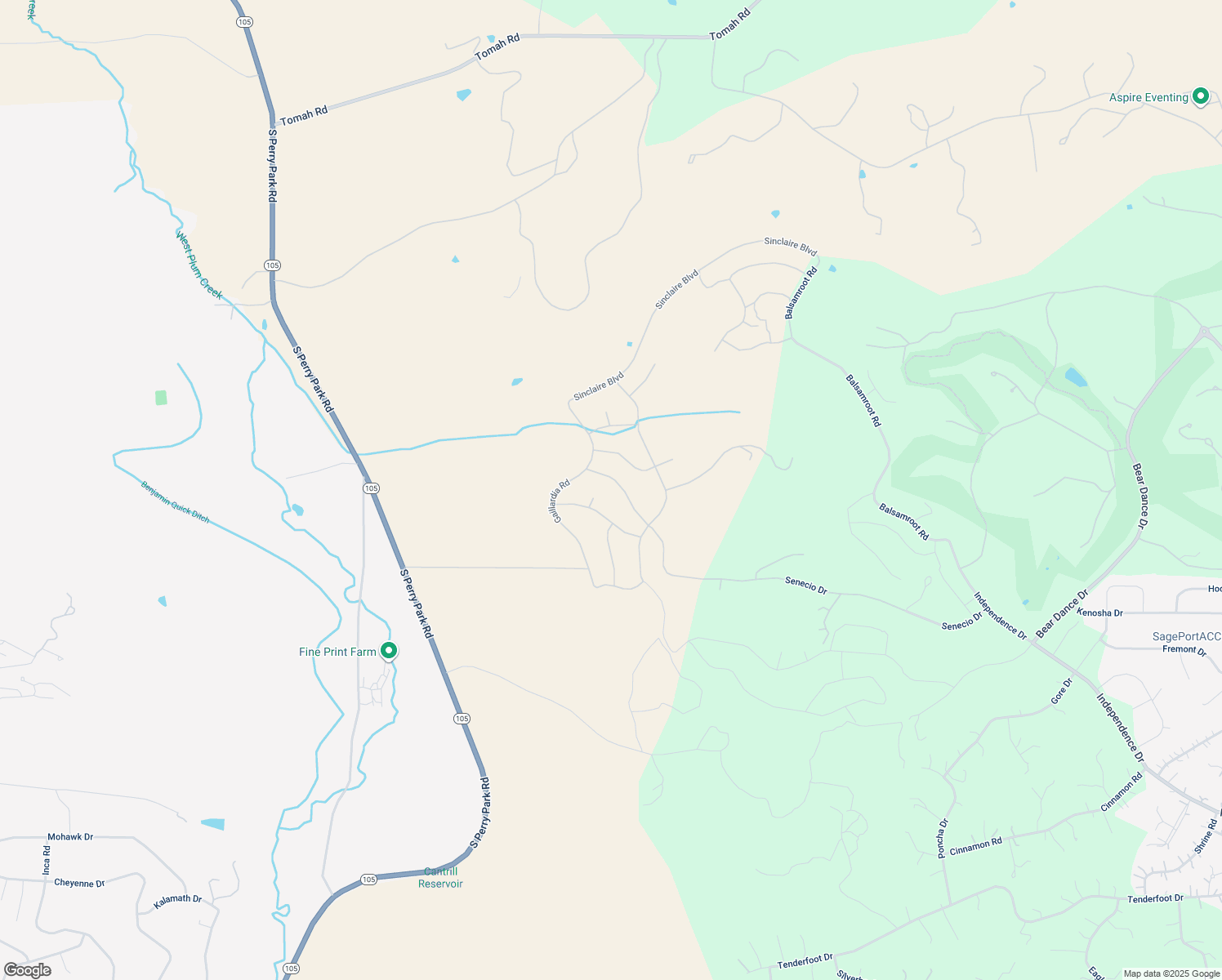 map of restaurants, bars, coffee shops, grocery stores, and more near 2820 Senecio Drive in Larkspur