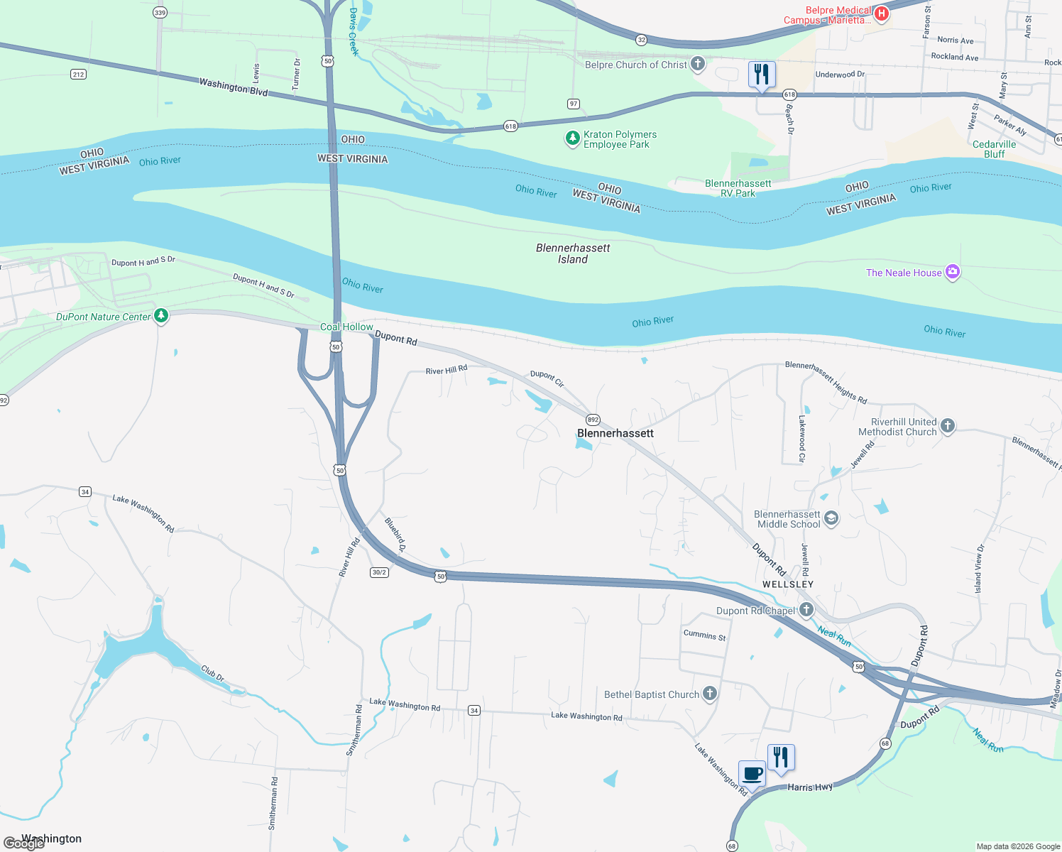 map of restaurants, bars, coffee shops, grocery stores, and more near 311 Highland Lake Terrace in Washington