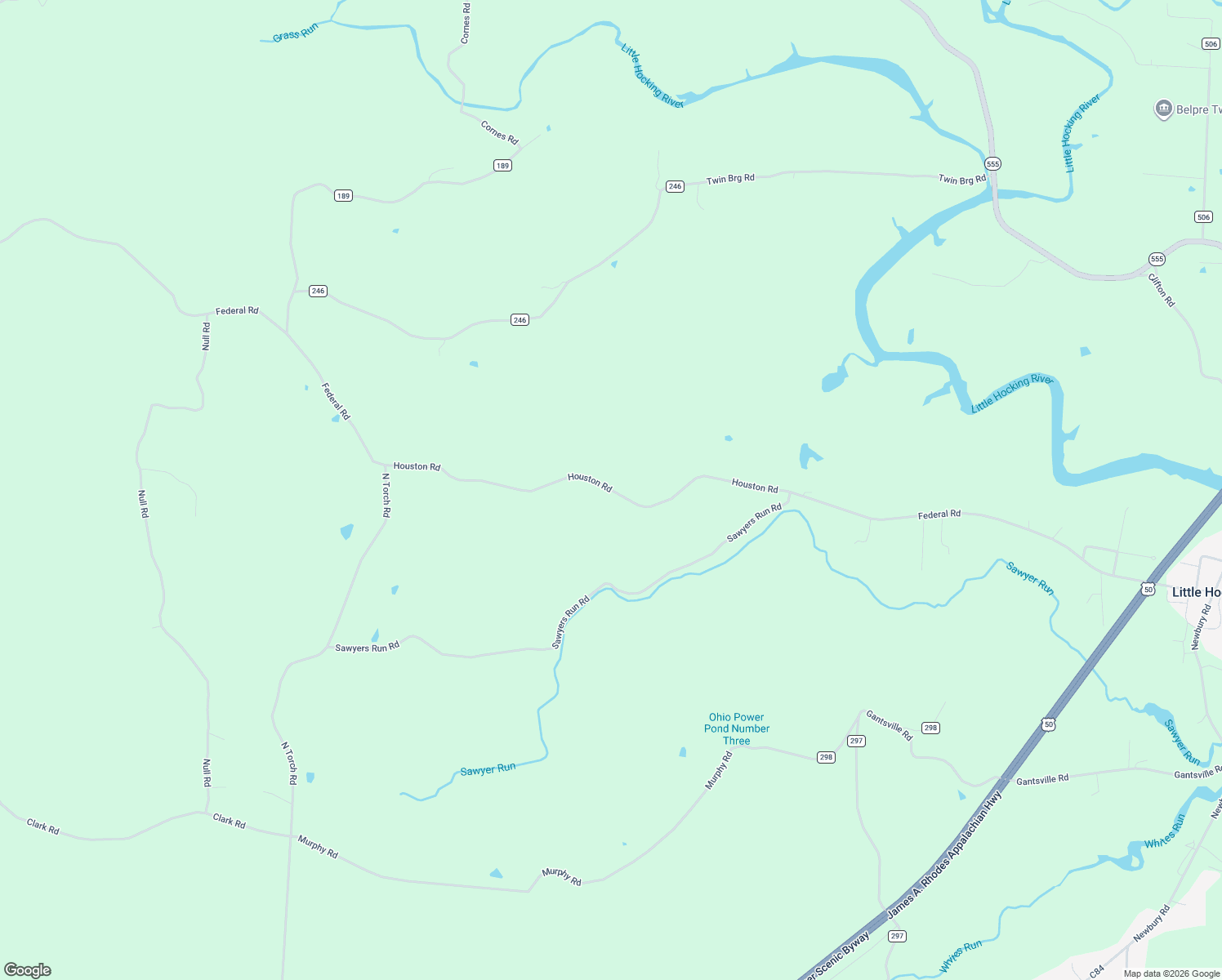 map of restaurants, bars, coffee shops, grocery stores, and more near County Road 60 in LITTLE HOCKNG
