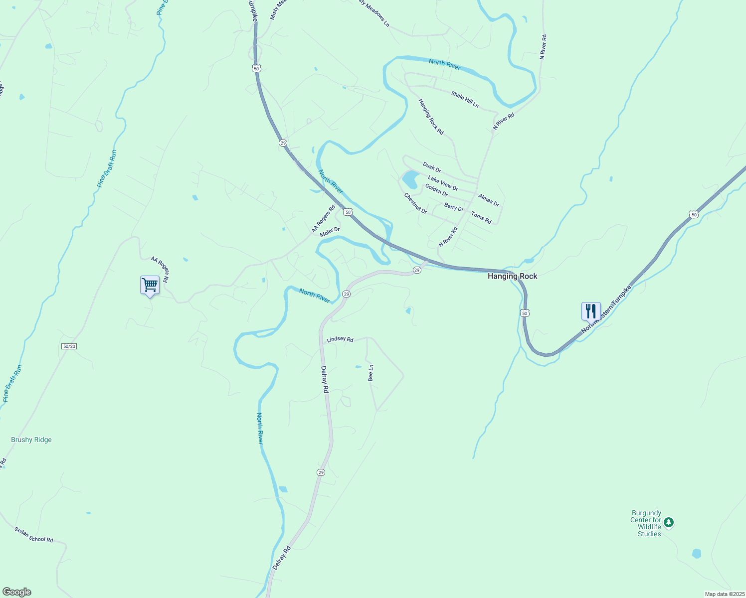 map of restaurants, bars, coffee shops, grocery stores, and more near 122 Barney Russell Road in Augusta