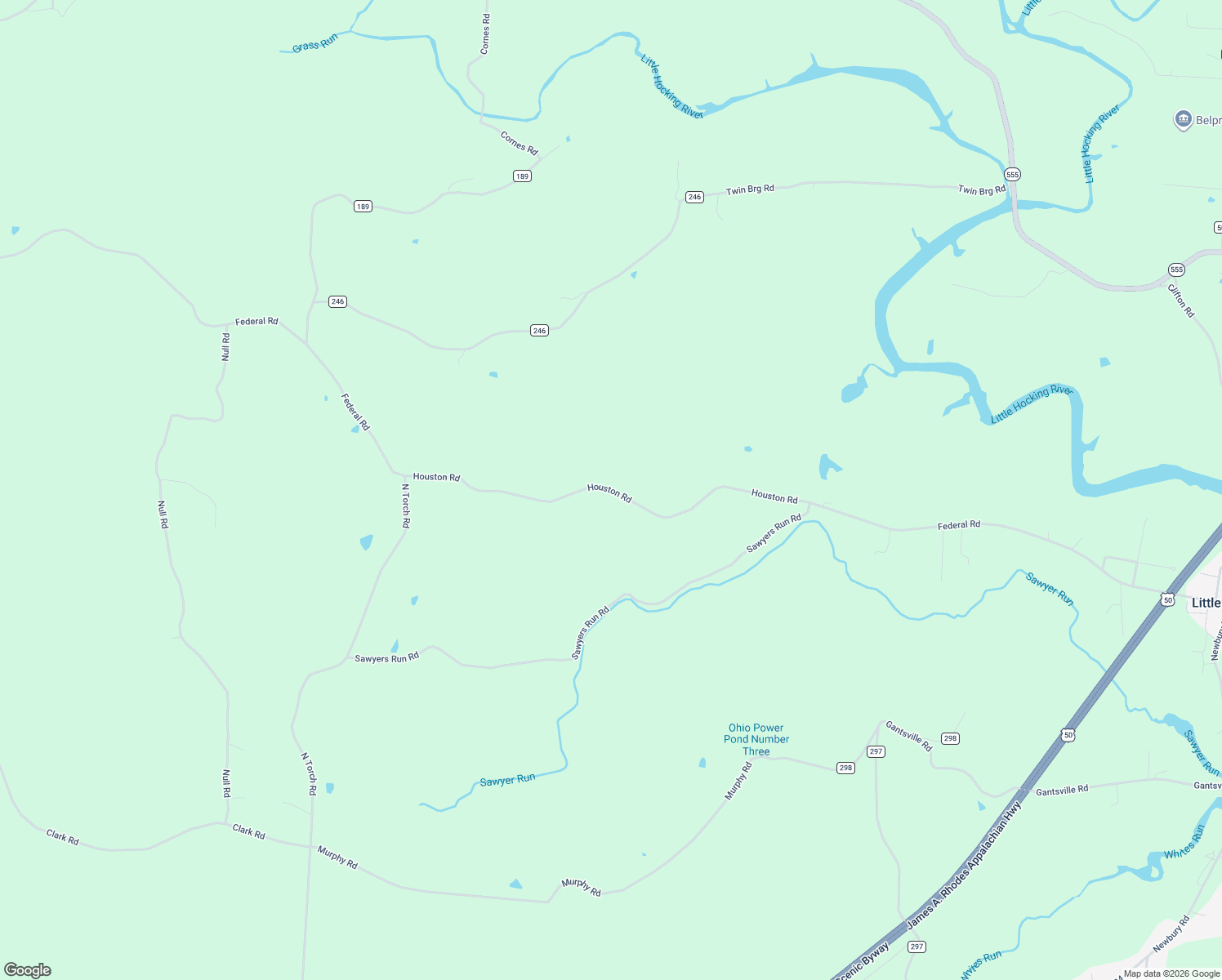 map of restaurants, bars, coffee shops, grocery stores, and more near 29456-29986 County Road 60 in Little Hocking