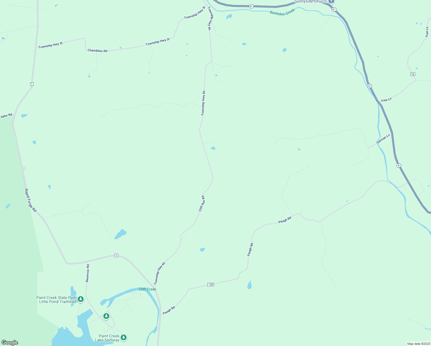 map of restaurants, bars, coffee shops, grocery stores, and more near 1038 Cliff Run Road in Bainbridge