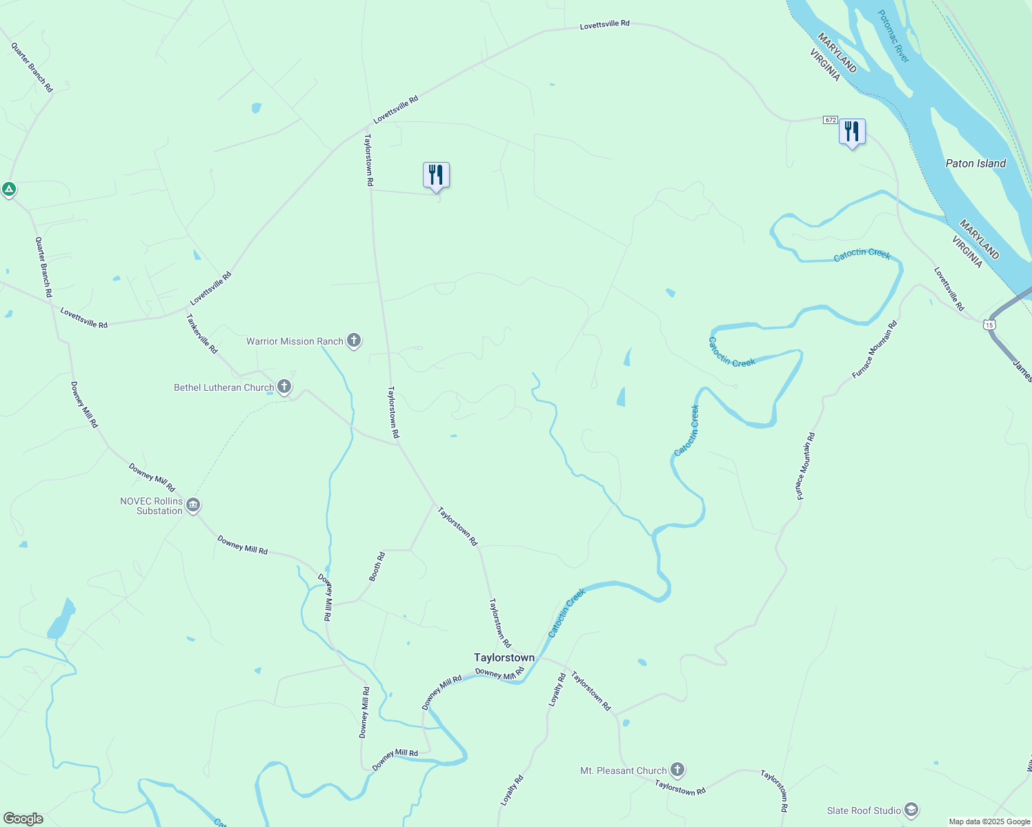 map of restaurants, bars, coffee shops, grocery stores, and more near 41060 Hickory Shade Lane in Lovettsville