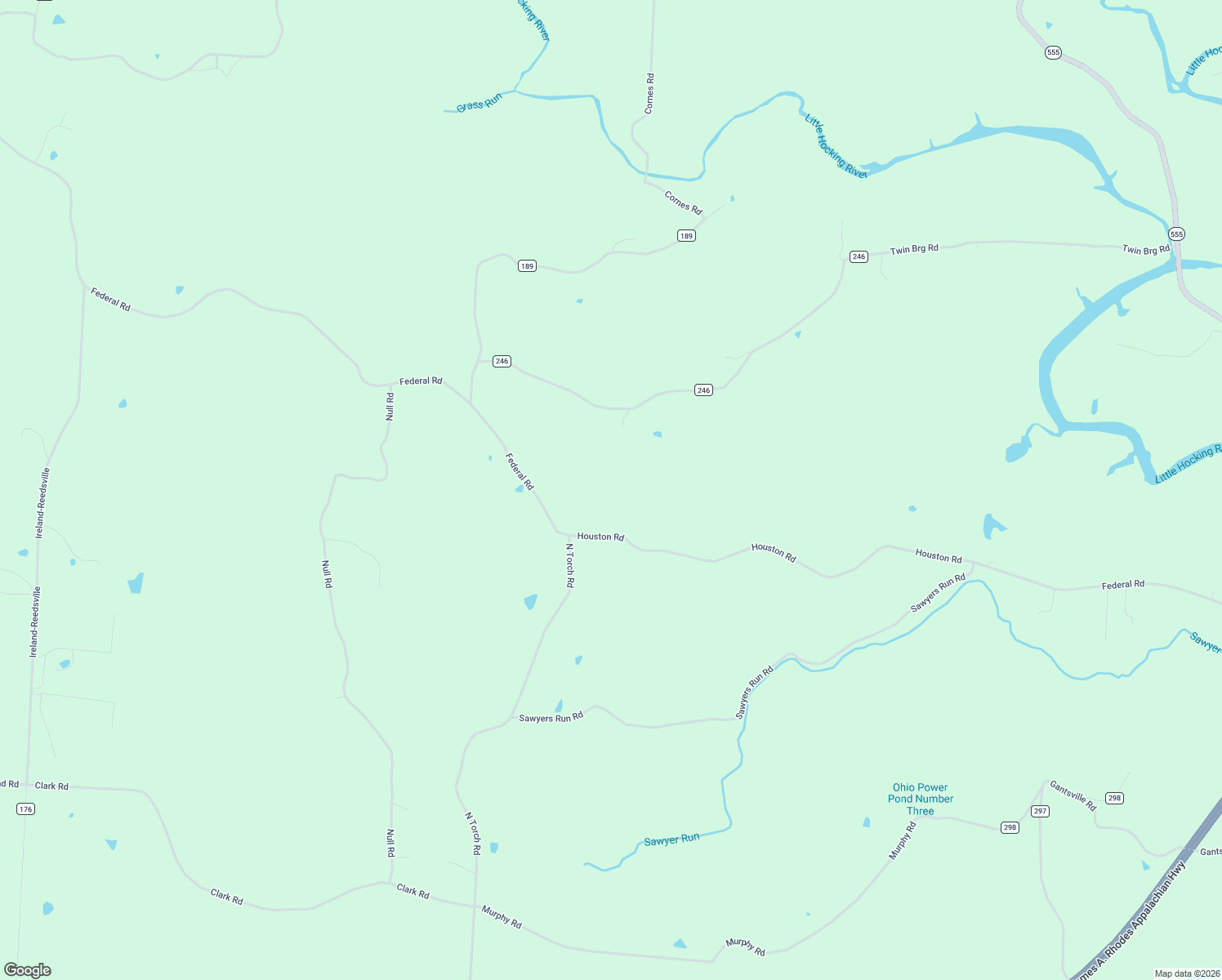 map of restaurants, bars, coffee shops, grocery stores, and more near 29060 Houston Road in Little Hocking