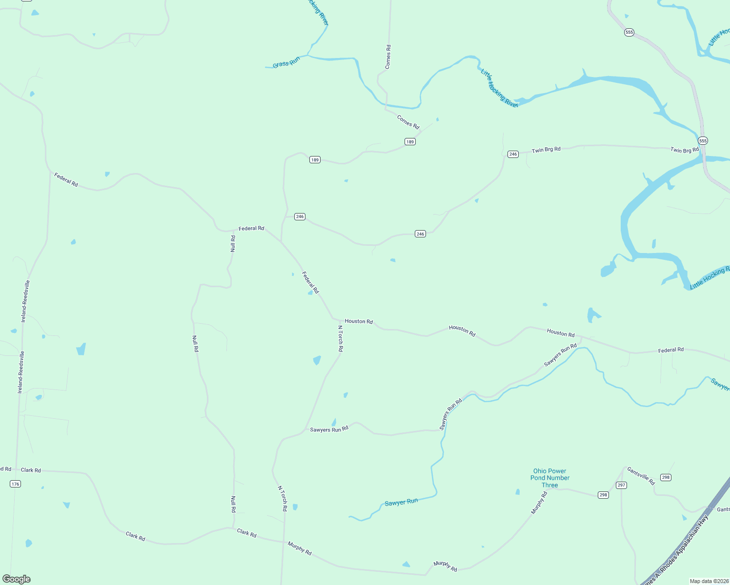 map of restaurants, bars, coffee shops, grocery stores, and more near 29060 Houston Road in Little Hocking