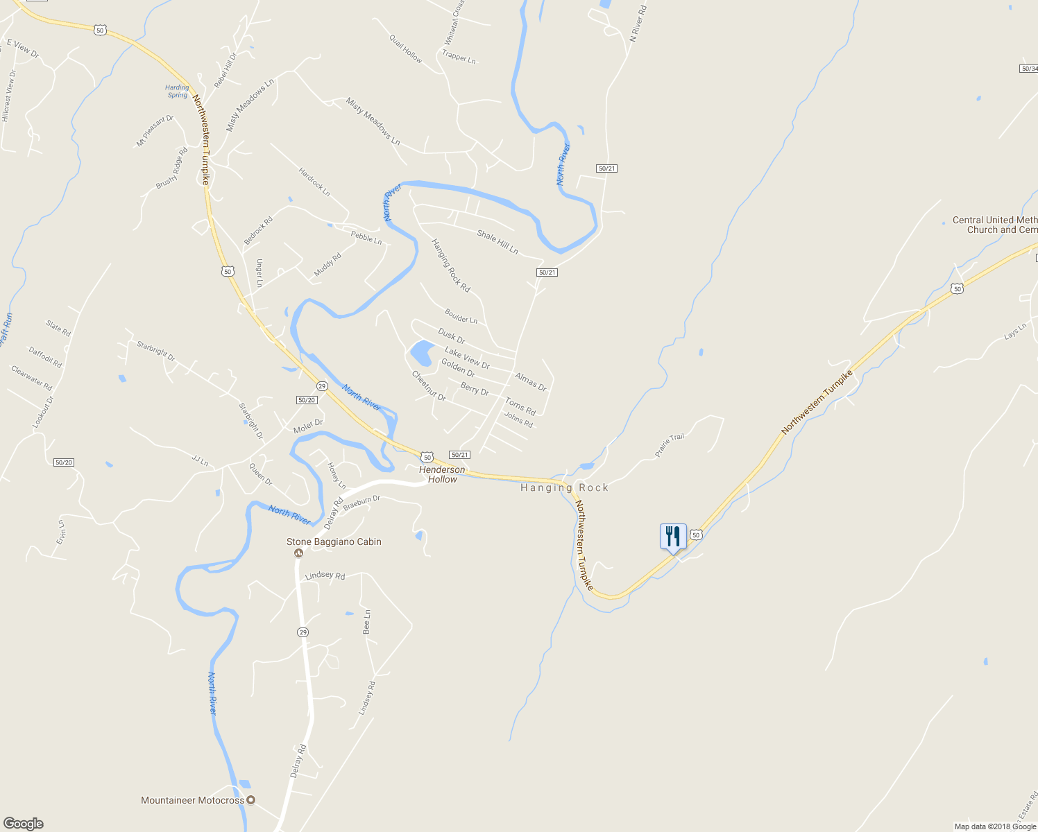 map of restaurants, bars, coffee shops, grocery stores, and more near 61 Johns Road in Augusta