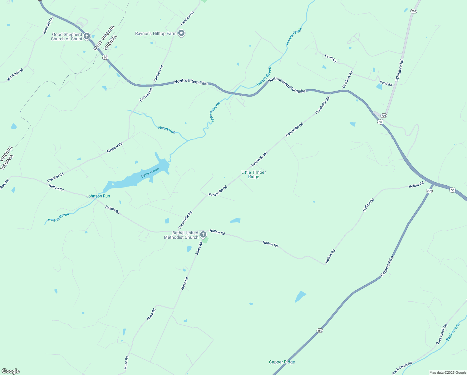 map of restaurants, bars, coffee shops, grocery stores, and more near 585 Parishville Road in Gore