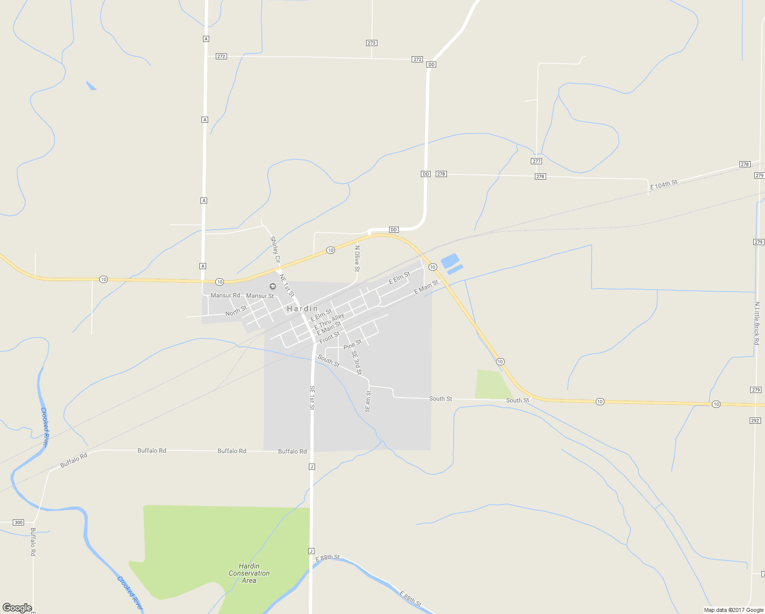 map of restaurants, bars, coffee shops, grocery stores, and more near 619 East Main Street in Hardin