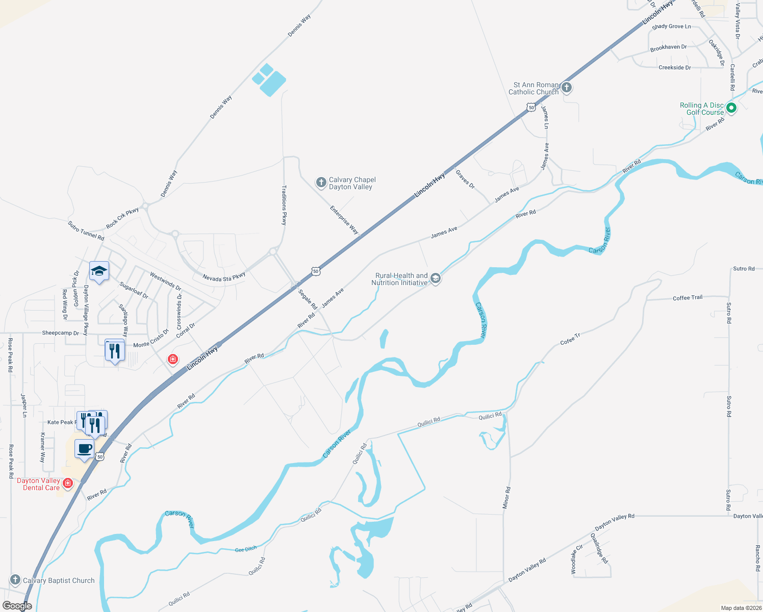 map of restaurants, bars, coffee shops, grocery stores, and more near 156 River Road in Dayton