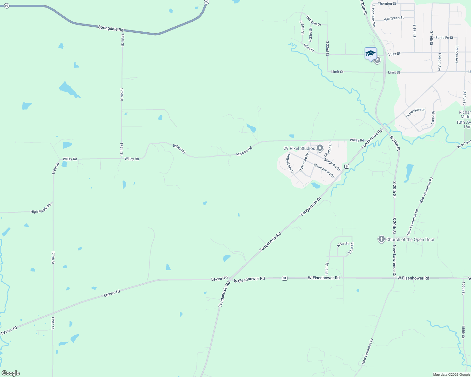 map of restaurants, bars, coffee shops, grocery stores, and more near 16779 Michals Road in Leavenworth