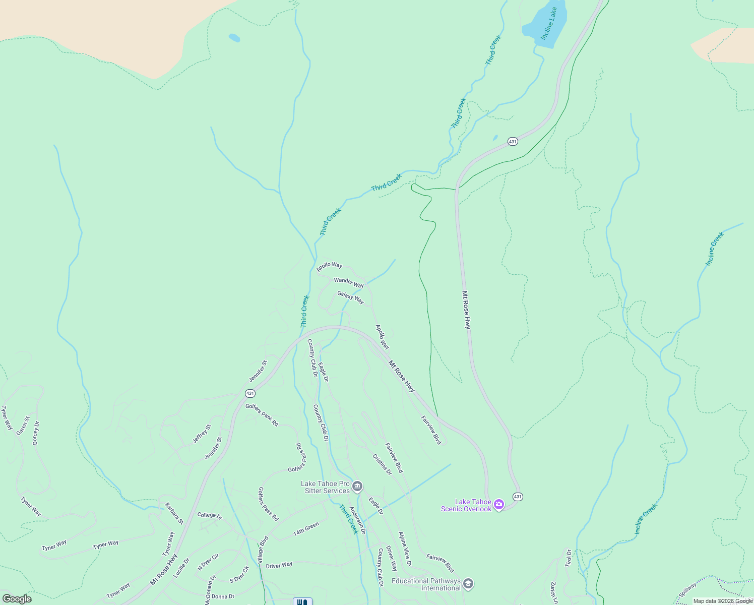 map of restaurants, bars, coffee shops, grocery stores, and more near 1028 Apollo Way in Incline Village
