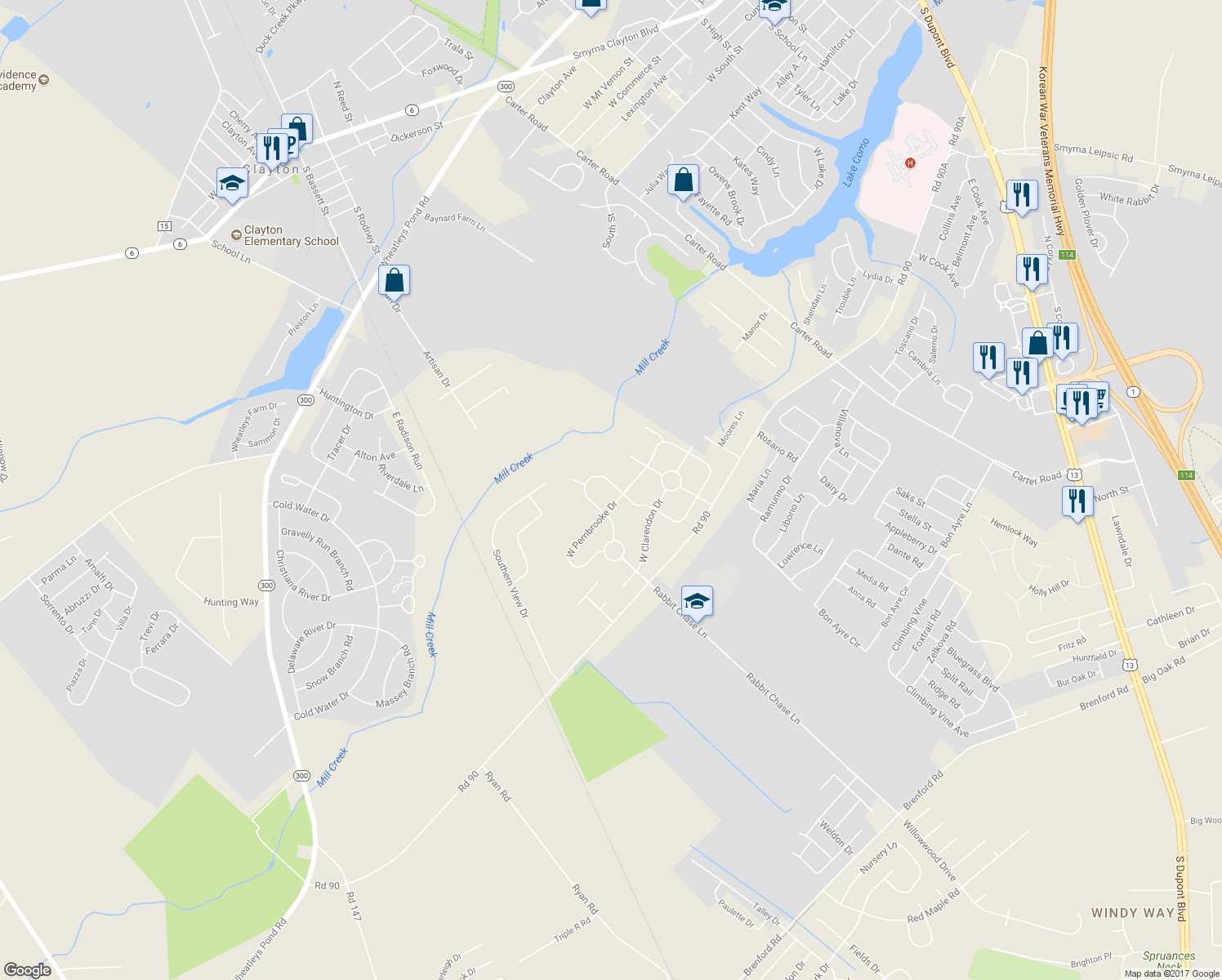 map of restaurants, bars, coffee shops, grocery stores, and more near 29 Eastmoor Circle in Smyrna