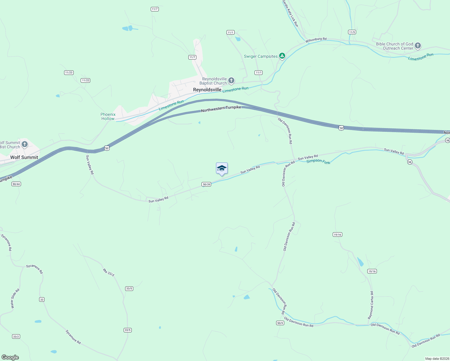 map of restaurants, bars, coffee shops, grocery stores, and more near 1288 Sun Valley Road in Clarksburg