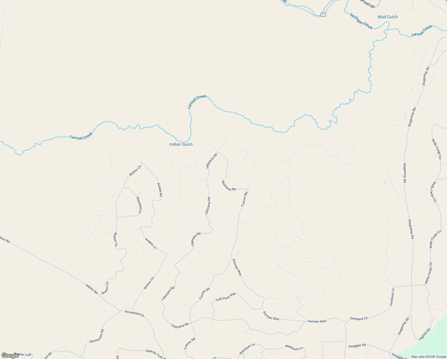 map of restaurants, bars, coffee shops, grocery stores, and more near Mustang Road in Jefferson