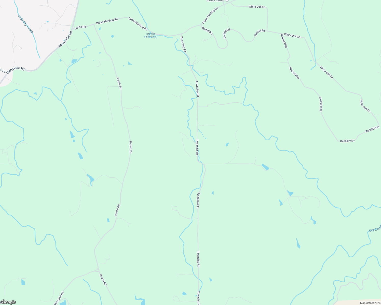 map of restaurants, bars, coffee shops, grocery stores, and more near Deer Hollow Trail in Yuba County