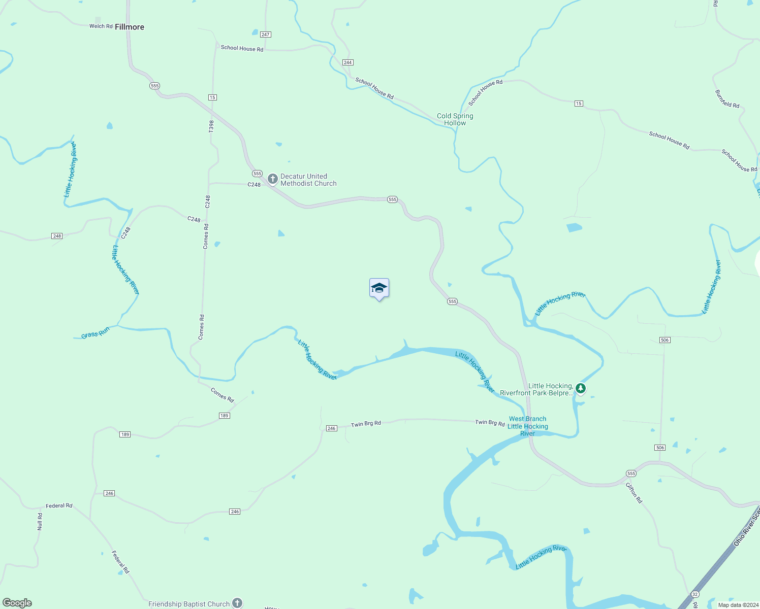 map of restaurants, bars, coffee shops, grocery stores, and more near in LITTLE HOCKNG