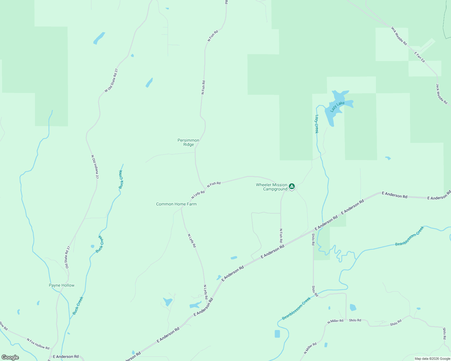map of restaurants, bars, coffee shops, grocery stores, and more near 7996 North Fish Road in Bloomington