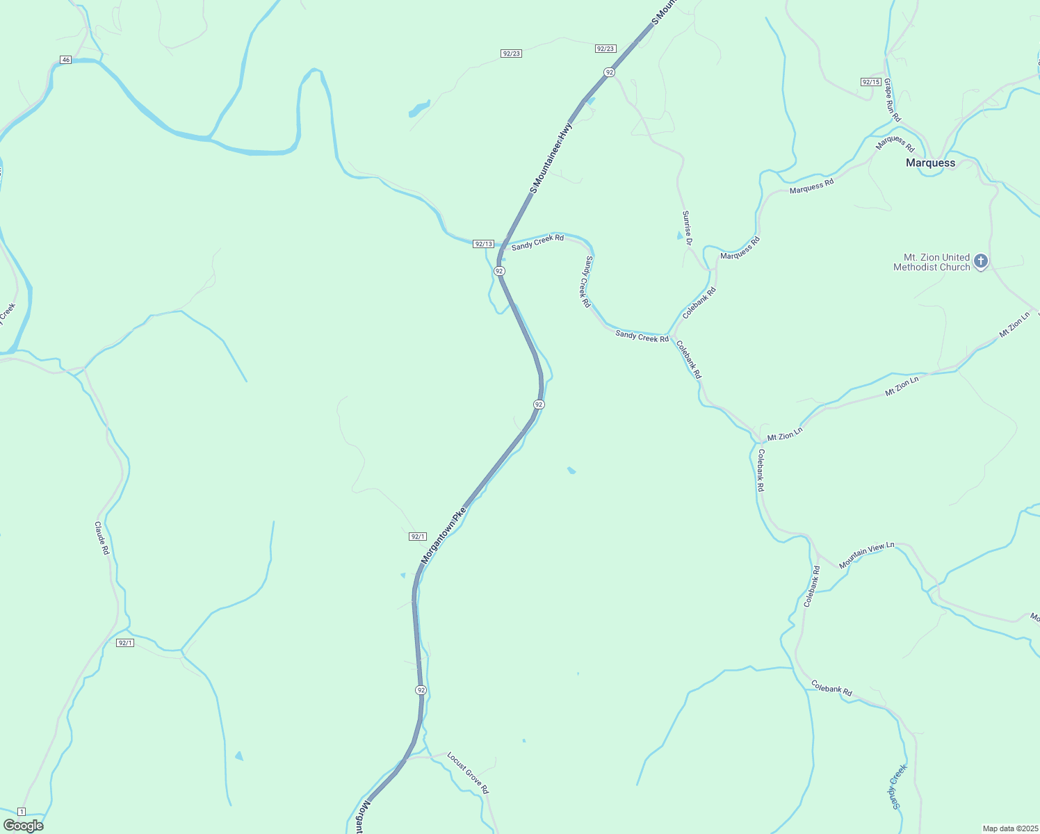 map of restaurants, bars, coffee shops, grocery stores, and more near 20801 Morgantown Pike in Thornton
