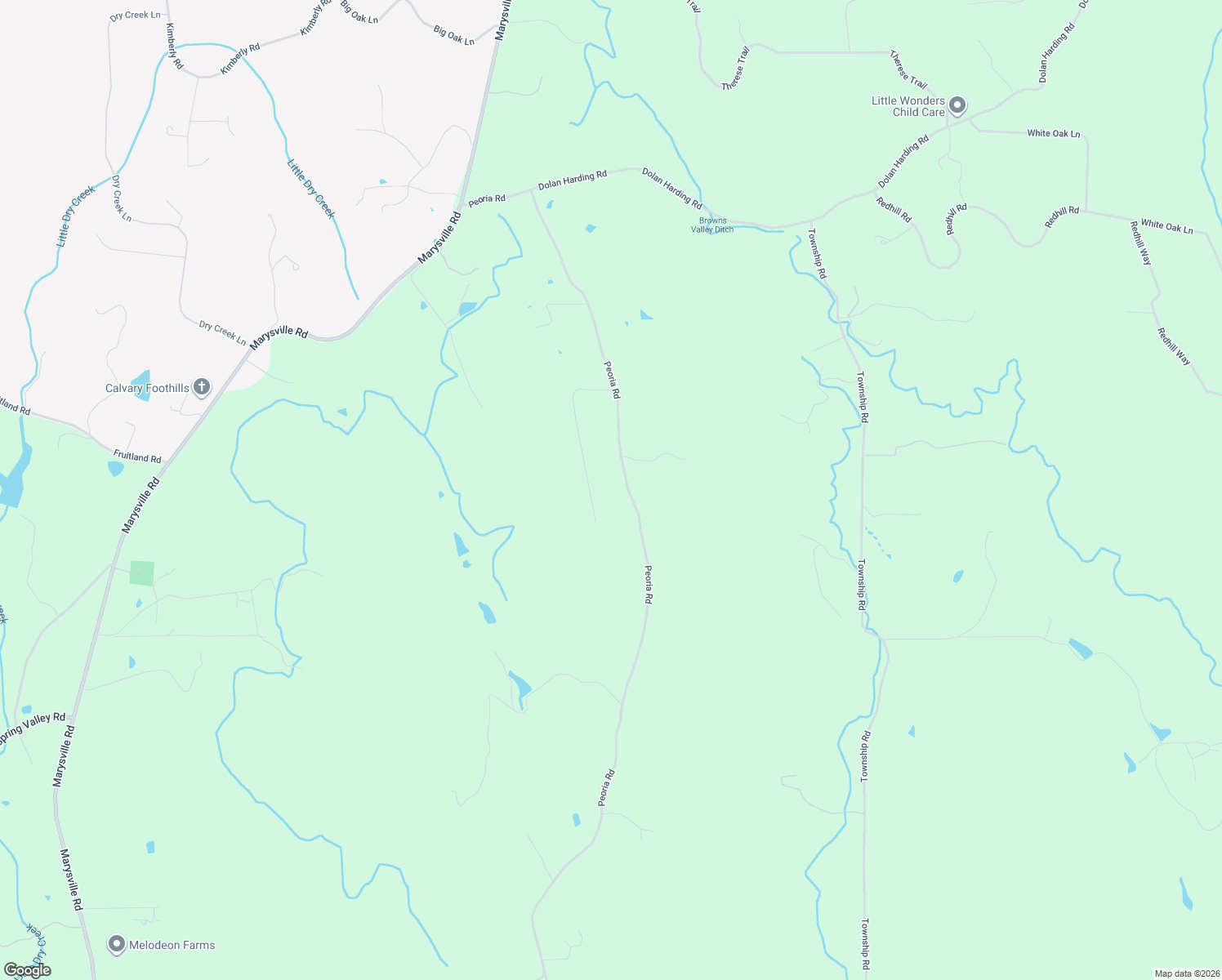 map of restaurants, bars, coffee shops, grocery stores, and more near 11214 Peoria Road in Browns Valley