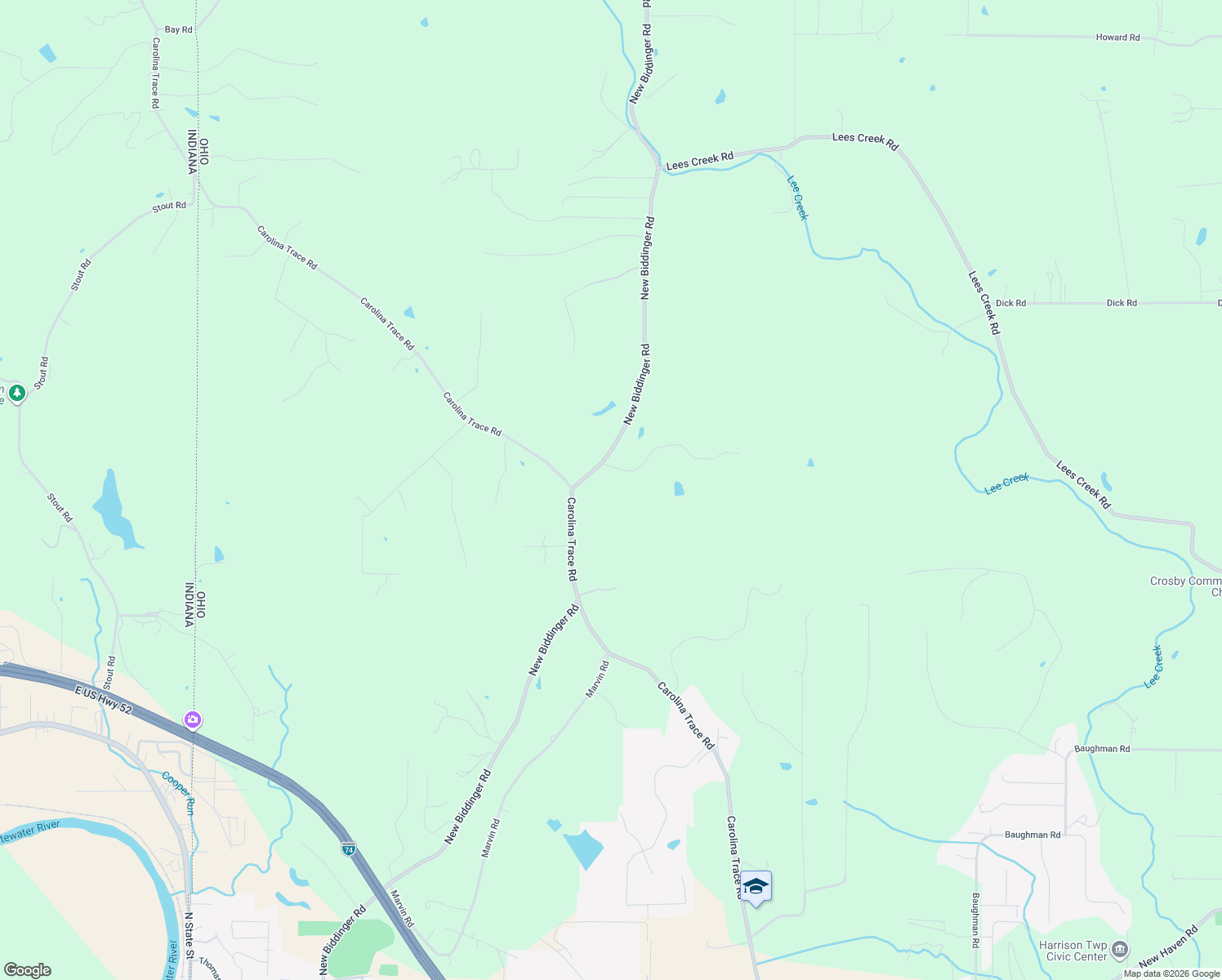 map of restaurants, bars, coffee shops, grocery stores, and more near 11140 New Biddinger Road in Harrison